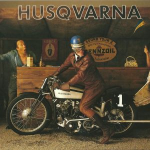 Husqvarna Motorbike: at the Petrol Station – Swedish Nostalgia Poster