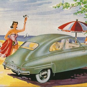 SAAB on the Beach – Swedish Nostalgia Poster